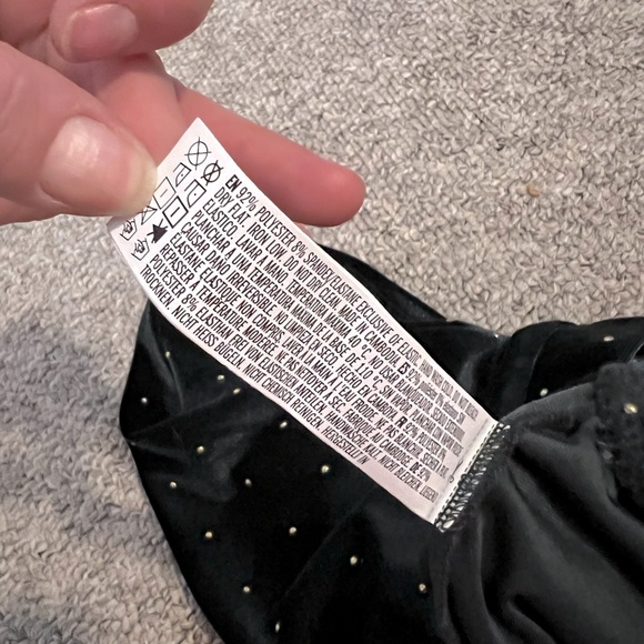 Green velvet mini skirt with gold dots - Picture 5 of 5